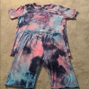 Tie die short set